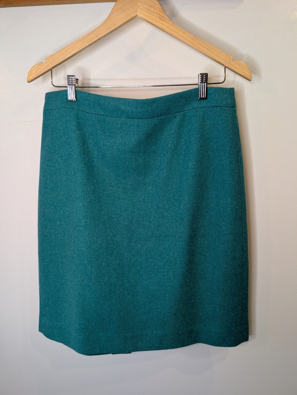 J.Crew The Pencil Skirt Teal Wool Blend Lined Knee Length Women's 8